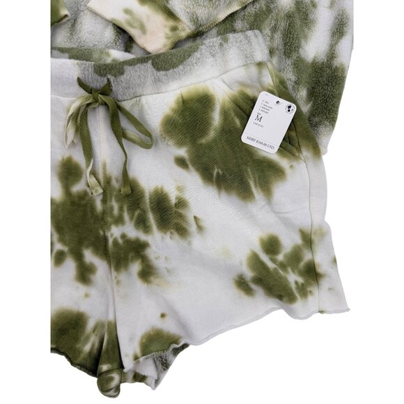 NWT Free People Green White Tie Dye Sweater Shorts Lounge Set | Athleisure Boho - Picture 4 of 15